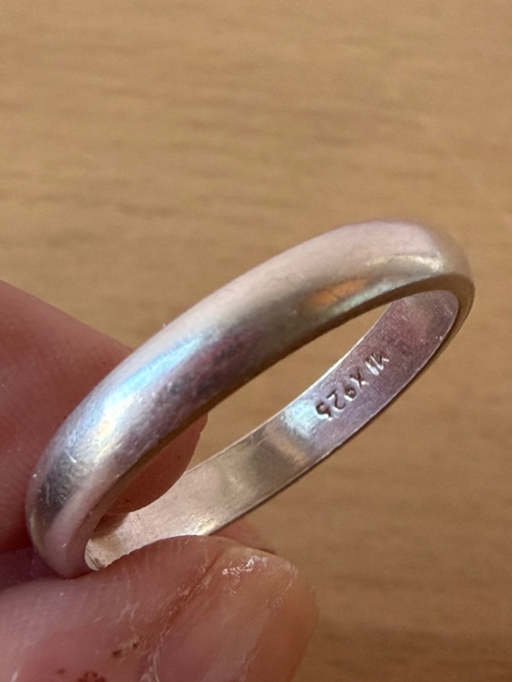VINTAGE MEXICO 925 STERLING SILVER BAND RING ROUND COMFORT FIT UNISEX WEDDING
